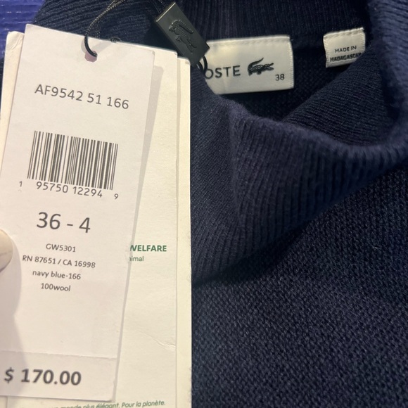 LACOSTE Women's Relaxed Fit Wool High-Neck Sweater - Picture 9 of 9